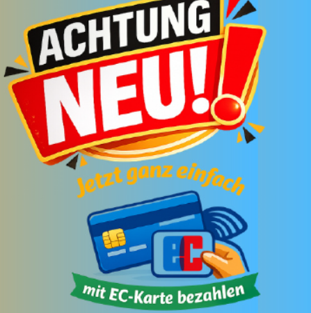 Neu - jetzt auch mit EC-Karte zahlen